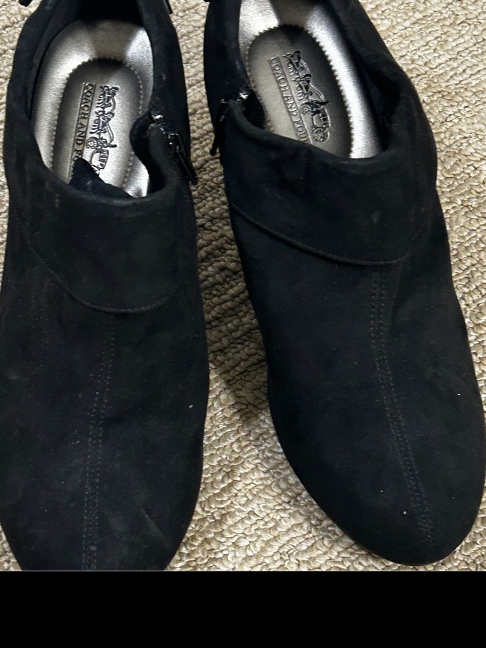 Coach and Four Black Suede Men's Slip-On Loafers